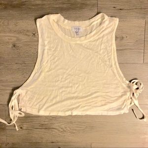 Tobi White Side Tie Tank Top